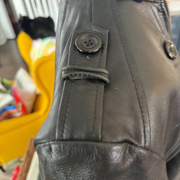 Vintage black leather motorcycle jacket size small - Picture 5 of 8
